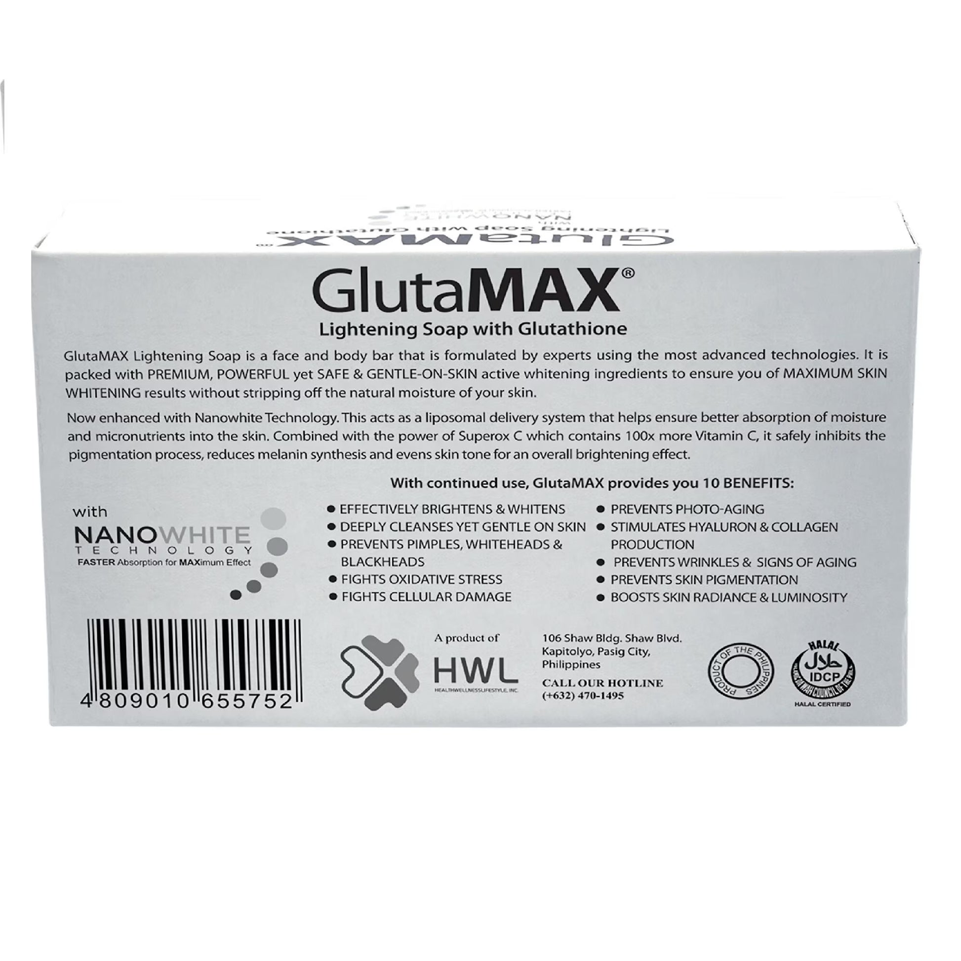 GlutaMAX Lightening Soap with Glutathione 135g Back