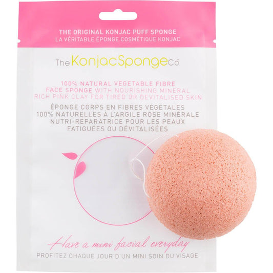 Konjac Sponge Co Puff Face Sponge With Rich Pink Clay - La Para London