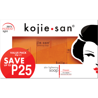 Kojie San Soap Skin Lightening & Brightening Soap 65g x 3
