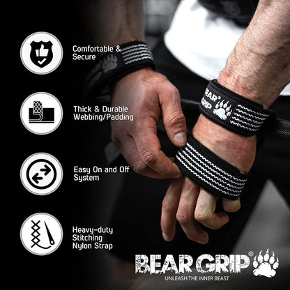 Bear Grip - Premium Figure 8 Weight Lifting Straps (Sold in Pairs) - La Para London