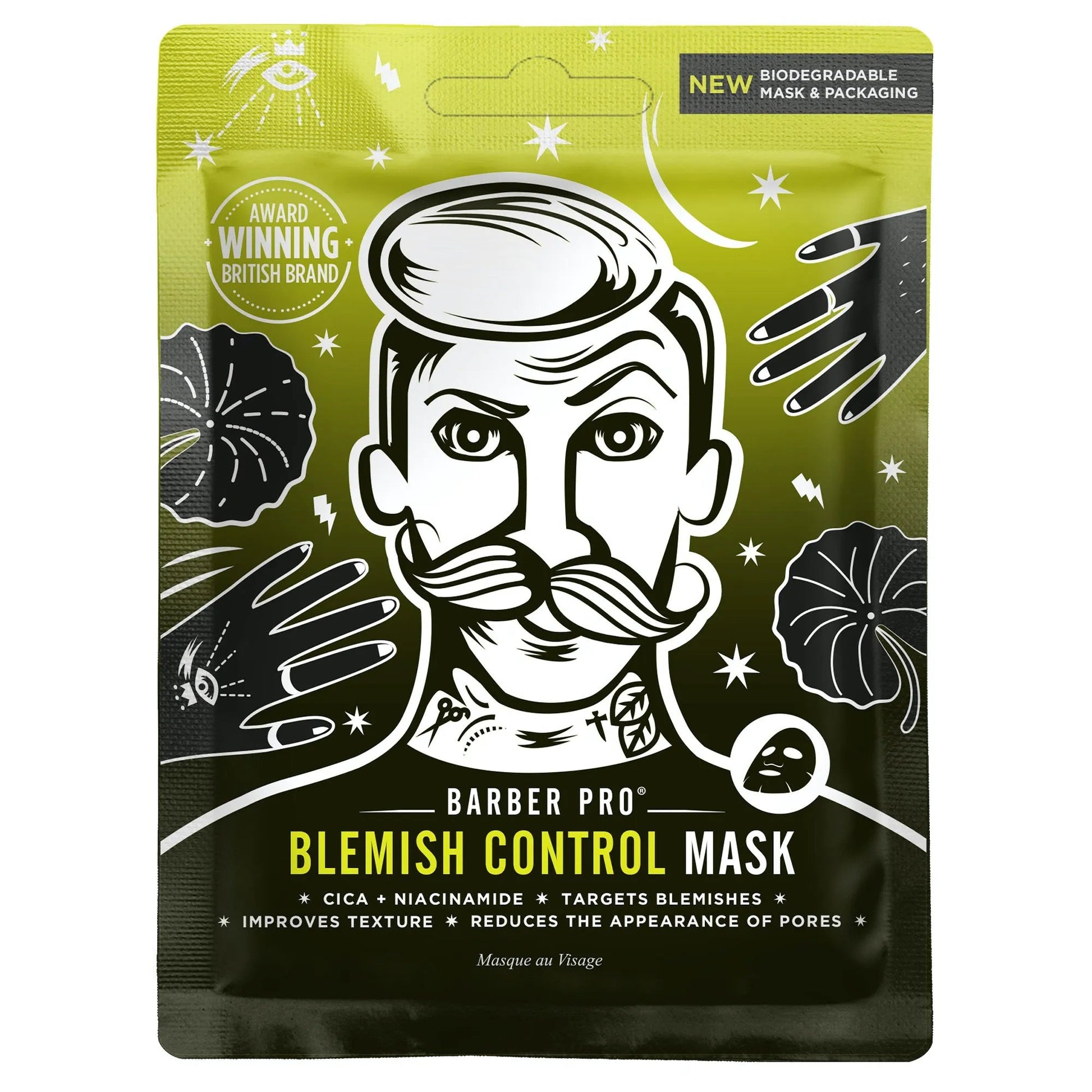 BARBER PRO Blemish Control Cica + Niacinamide Sheet Mask - La Para London