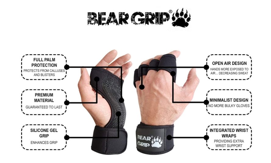 Bear Grip - Open Workout Gloves for Crossfit Bodybuilding - La Para London