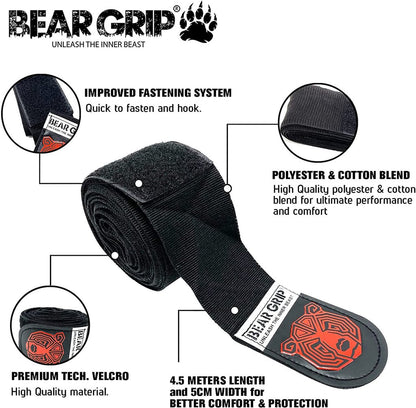 Bear Grip - Premium Boxing Hand Wraps - La Para London