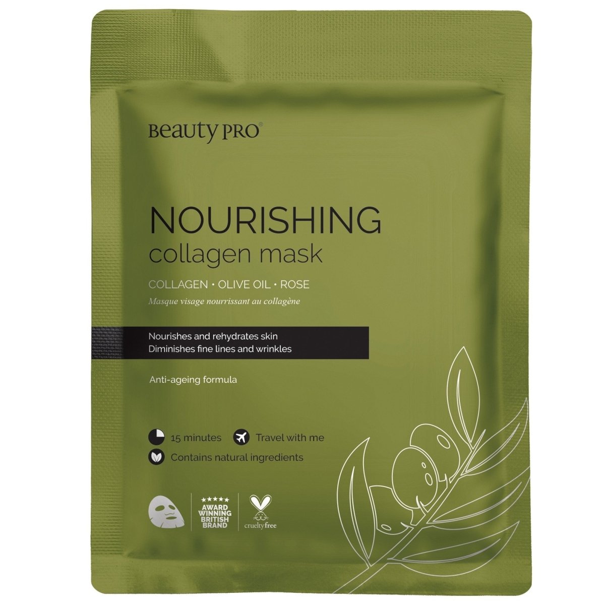 Beauty Pro NOURISHING Collagen Sheet Mask With Olive Extract - La Para London