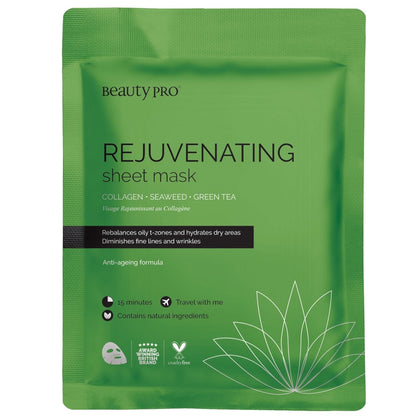 Beauty Pro REJUVENATING Collagen Sheet Mask with Green Tea Extract - La Para London