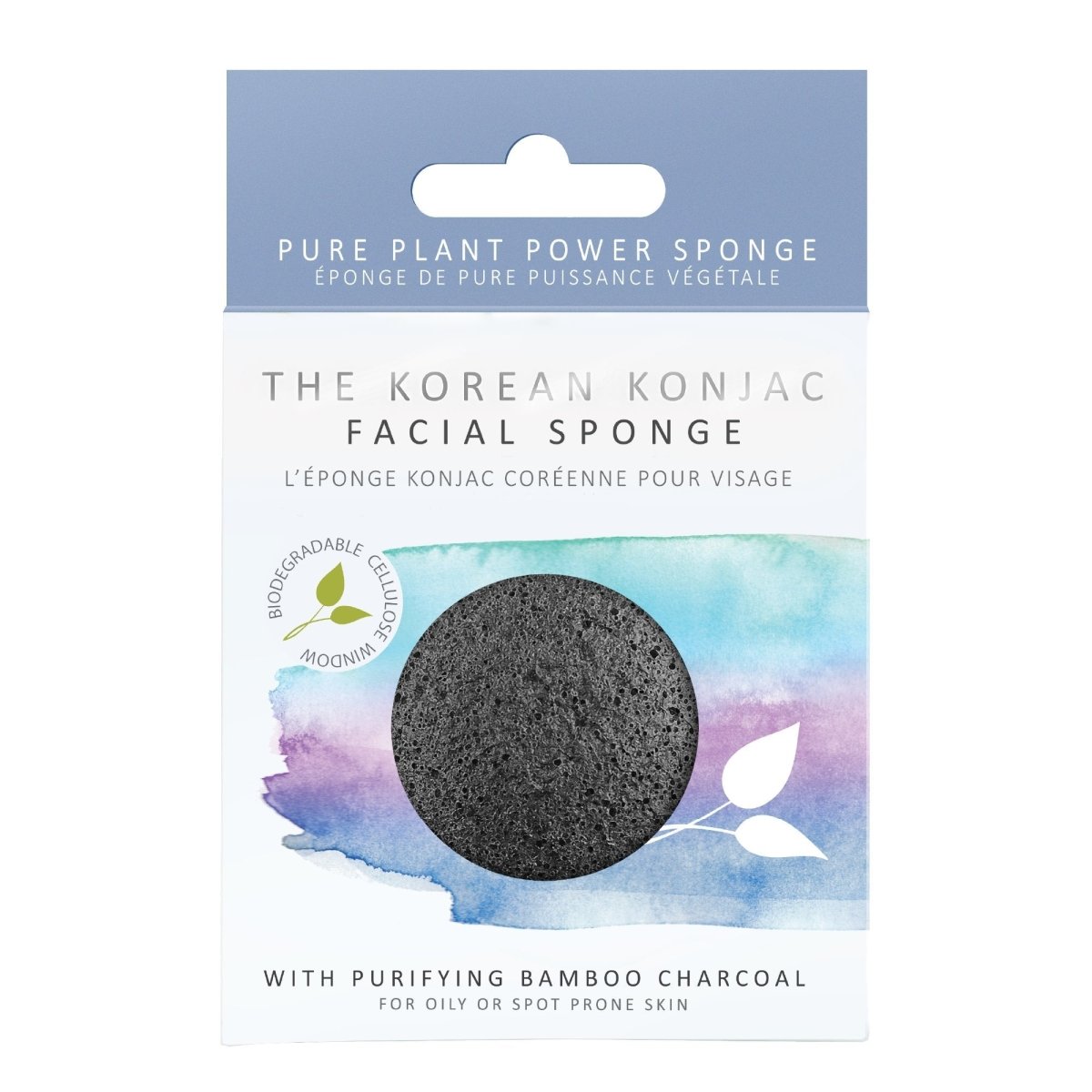 Konjac Sponge Co Premium Facial Puff Sponge with Bamboo Charcoal (Oily or Spot Prone Skin) - La Para London