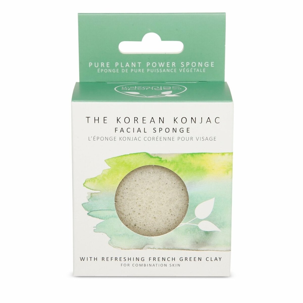 Konjac Sponge Co Premium Facial Puff Sponge with French Green Clay (Normal to Oily Skin) - La Para London