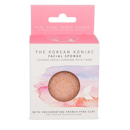 Konjac Sponge Co Premium Facial Puff Sponge with Pink Clay (Tired or Devitalised Skin) - La Para London