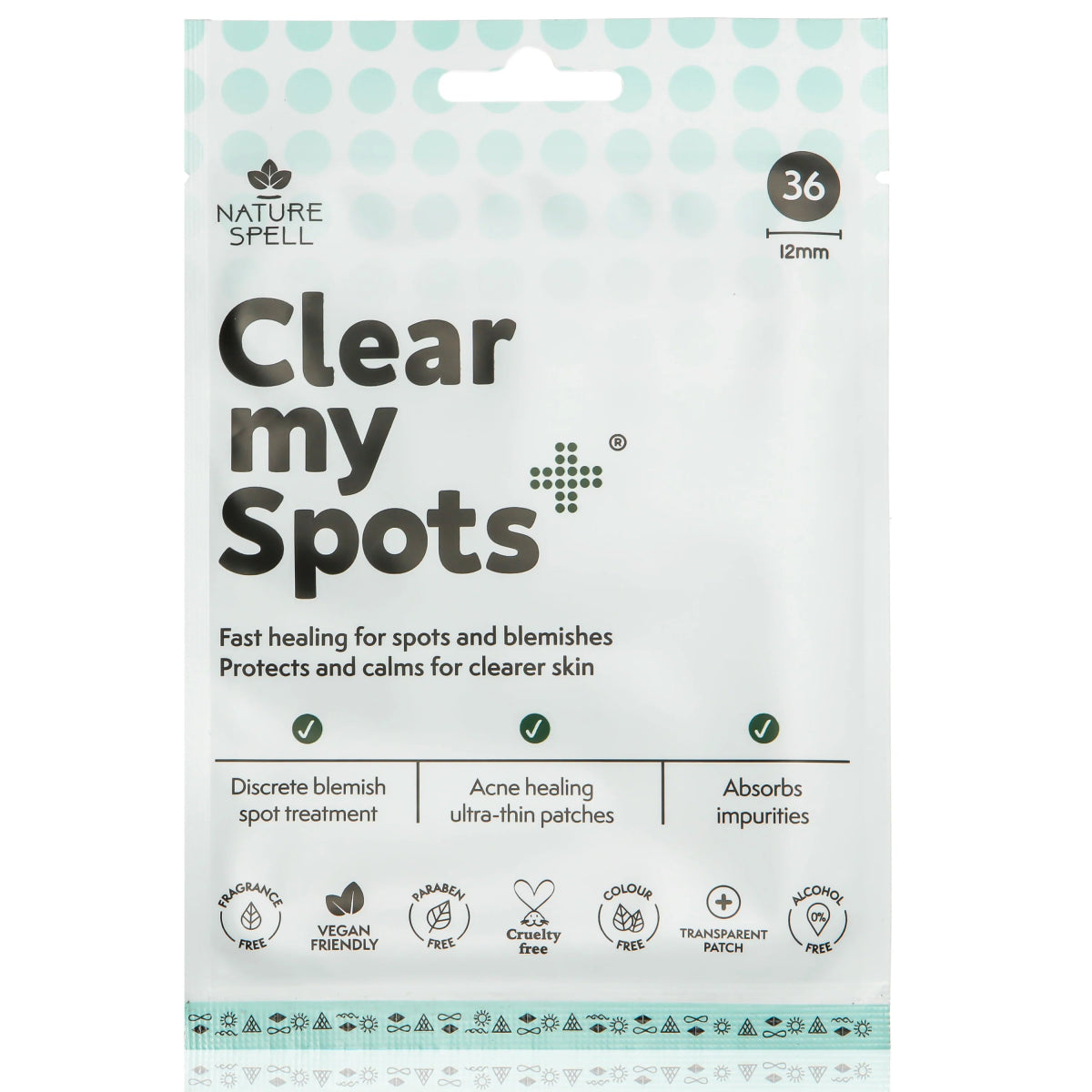 Nature Spell Clear My Spots Pimple Patches - 36 Translucent Hydrocolloid Patches - La Para London