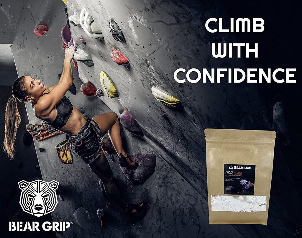 BEAR GRIP® - Loose Chalk - Sports Chalk for Sweat Free Hands and Maximum Grip, Weight Lifting, Cross-fit, Rock Climbing, Gymnastics, Pole Dancing, Bodybuilding