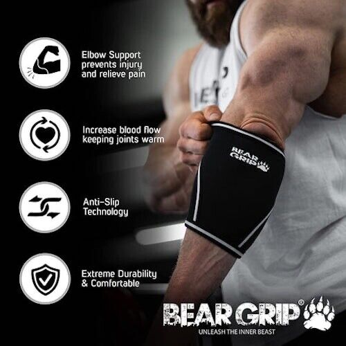 BEAR GRIP® - Premium 5mm Elbow Support Sleeves